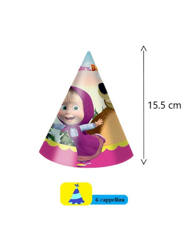 Masha & Orso - Cappellini di cartoncino a forma...