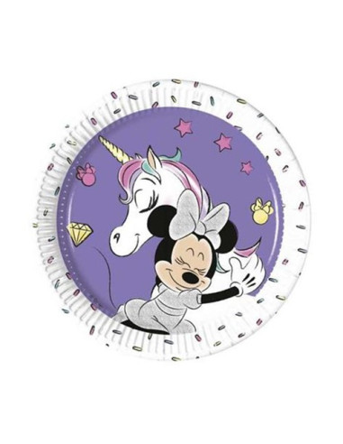 Minnie Unicorn - Piatti di carta da dessert 20 cm