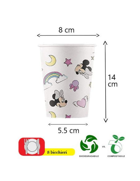 Minnie Unicorn - Bicchieri di carta 200 ml