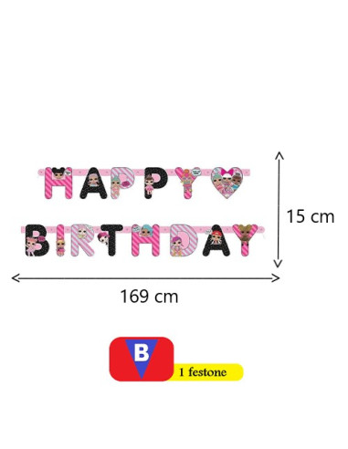 Festone Happy Birthday Sprinkles - 3,04 Mt