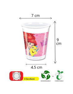 Princess Dreaming Bicchieri di plastica 200 ml ECO 2