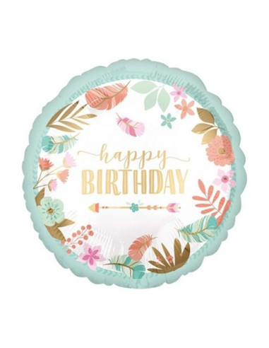 Boho Birthday Girl Palloncino foil Standard...