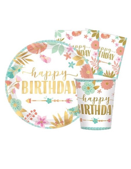 Boho Birthday Girl - Set festa Super risparmio