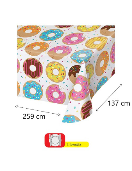 Ciambelle Donut Tovaglia di plastica 137x259 cm