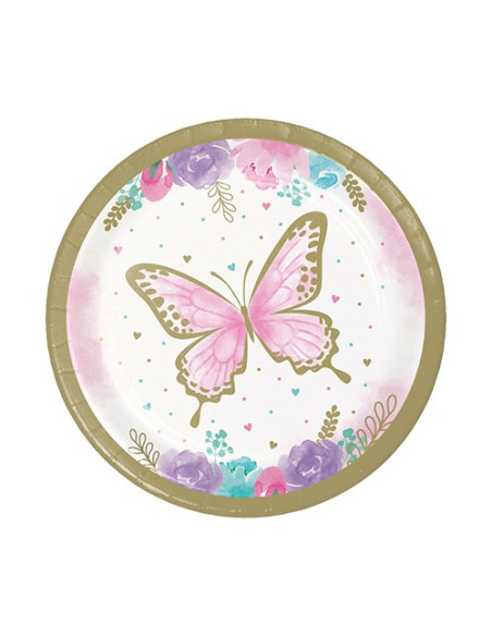Farfalle Butterfly Piatti di carta da dessert 20 cm