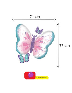 Farfalle Butterfly Palloncino foil Supershape 73 x 71 cm 2