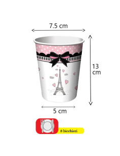Party in Paris Bicchieri di carta 266 ml 2