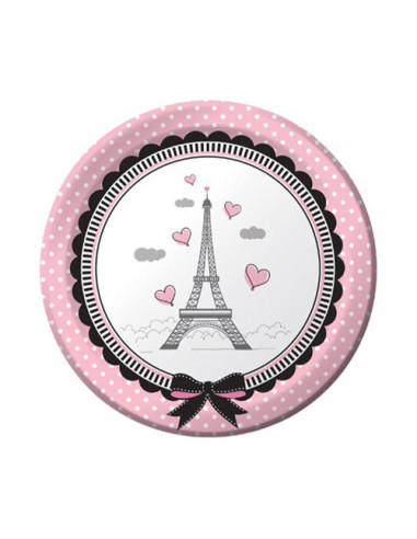Party in Paris - Piatti di carta da dessert 18 cm