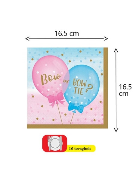 Gender Reveal - Tovaglioli di carta 33x33 cm