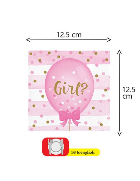 Gender Reveal Tovaglioli di carta da buffet 25x25 cm