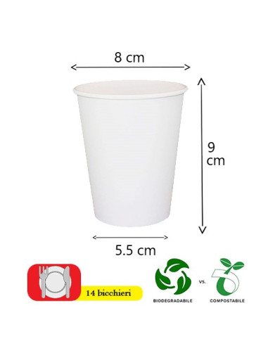 Bianco - Bicchieri di carta 266 ml