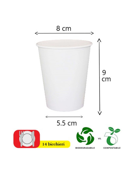 Bianco - Bicchieri di carta 266 ml