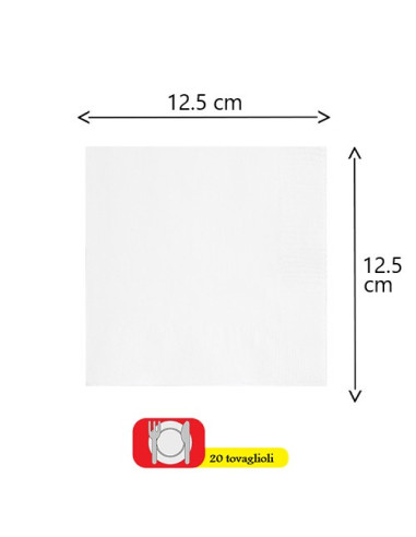 Bianco - Tovaglioli di carta da buffet 25x25 cm