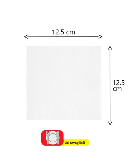 Bianco - Tovaglioli di carta da buffet 25x25 cm