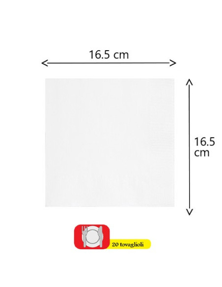 Bianco - Tovaglioli di carta 33x33 cm