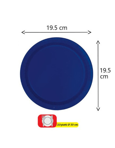 Blu Navy - Piatti di carta da dessert 18 cm