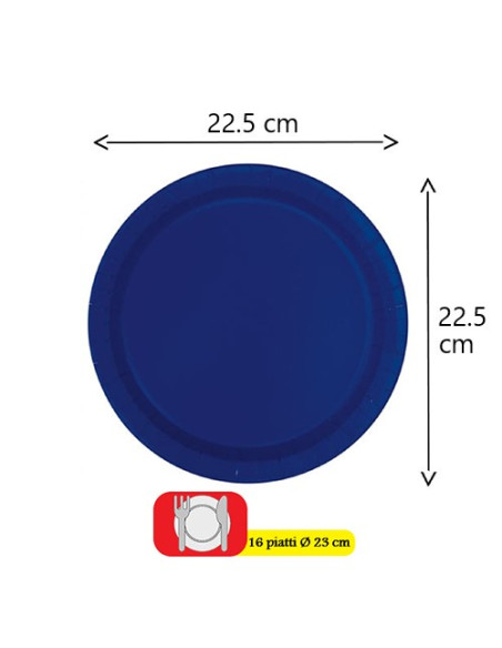 Blu Navy - Piatti di carta 23 cm