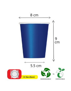 Blu Navy - Bicchieri di carta 266 ml 2