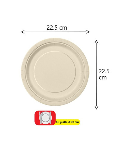 Avorio - Piatti di carta 23 cm