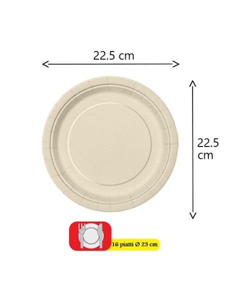 Avorio - Piatti di carta 23 cm
