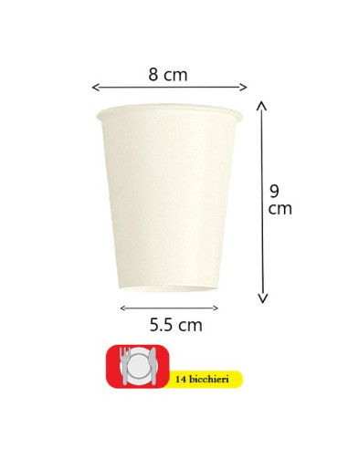 Avorio - Bicchieri di carta 266 ml