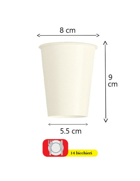 Avorio - Bicchieri di carta 266 ml