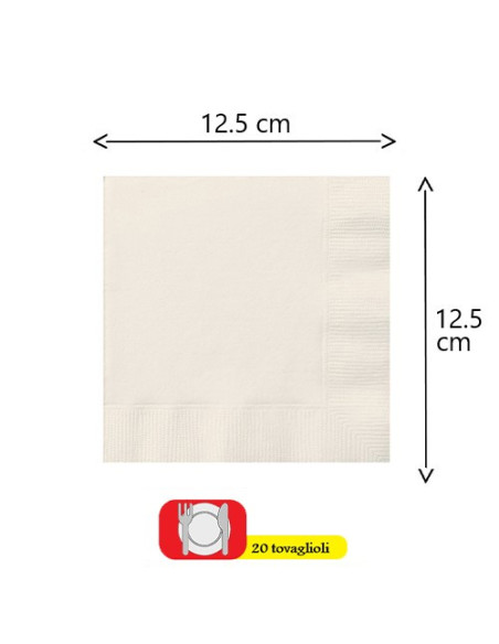 Avorio - Tovaglioli di carta da buffet 25x25 cm