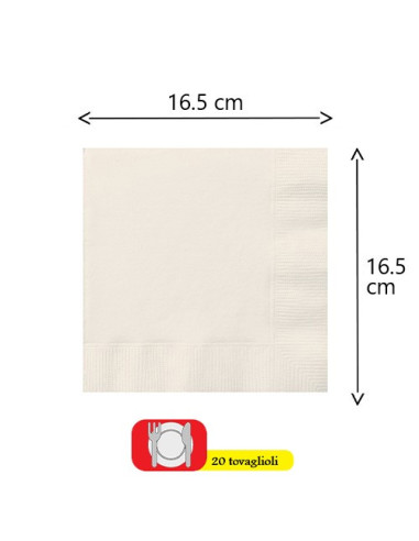 Avorio - Tovaglioli di carta 33x33 cm