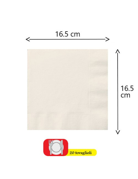 Avorio - Tovaglioli di carta 33x33 cm