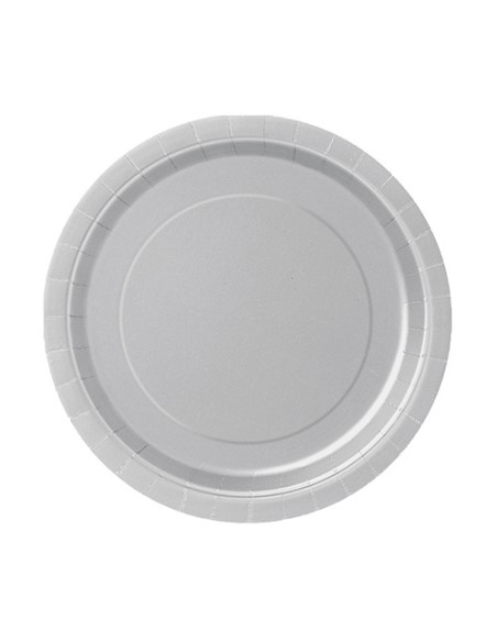 Argento - Piatti di carta da dessert 18 cm