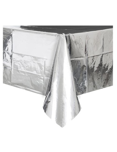 Argento - Tovaglia di plastica 137x274 cm