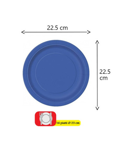 Blu Cobalto - Piatti di carta 23 cm