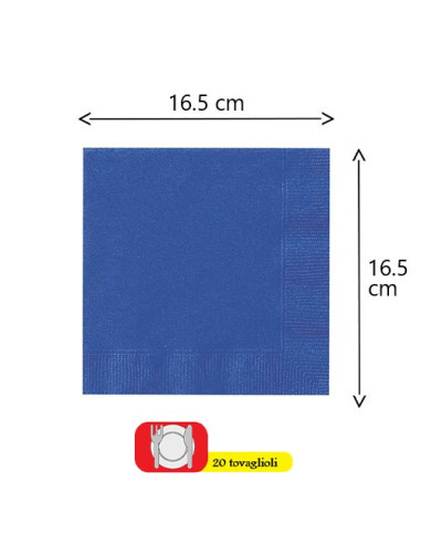 Blu Cobalto - Tovaglioli di carta 33x33 cm