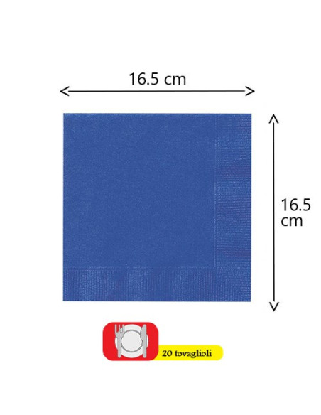 Blu Cobalto - Tovaglioli di carta 33x33 cm