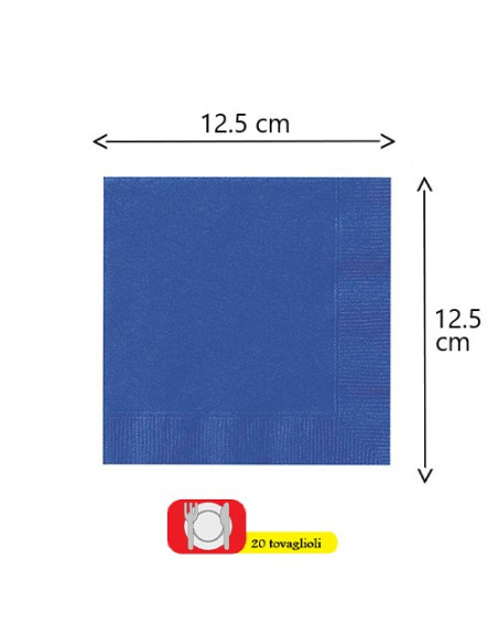 Blu Cobalto - Tovaglioli di carta da buffet 25x25 cm