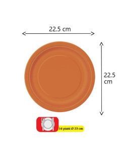 Arancione Piatti di carta 23 cm 2