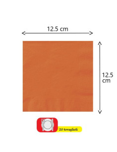 Arancione Tovaglioli di carta da buffet 25x25 cm 2