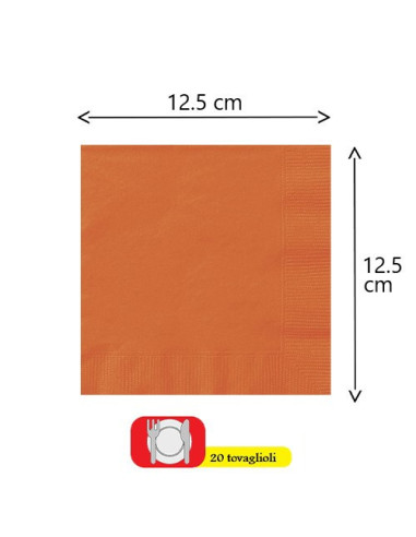 Arancione - Tovaglioli di carta da buffet 25x25 cm
