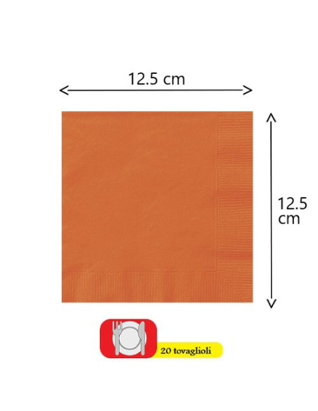 Arancione - Tovaglioli di carta da buffet 25x25 cm