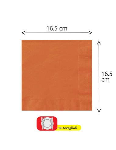 Arancione Tovaglioli di carta 33x33 cm