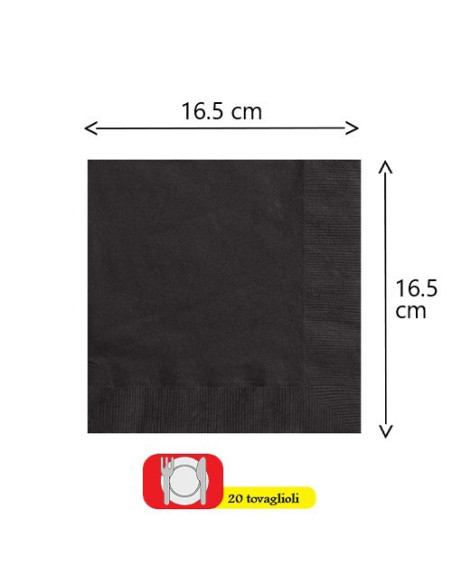 Nero - Tovaglioli di carta 33x33 cm