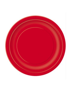Rosso - Piatti di carta da dessert 18 cm