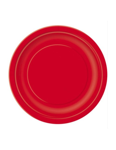 Rosso - Piatti di carta da dessert 18 cm