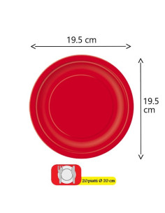 Rosso - Piatti di carta da dessert 18 cm 2