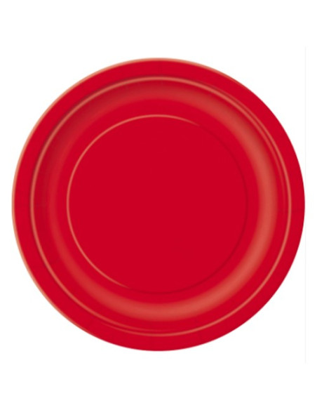 Rosso - Piatti di carta 23 cm