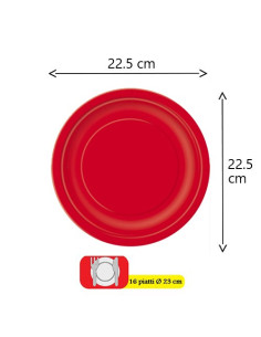 Rosso - Piatti di carta 23 cm 2