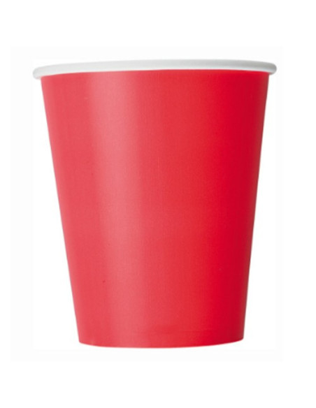 Rosso Bicchieri di carta 266 ml ECO