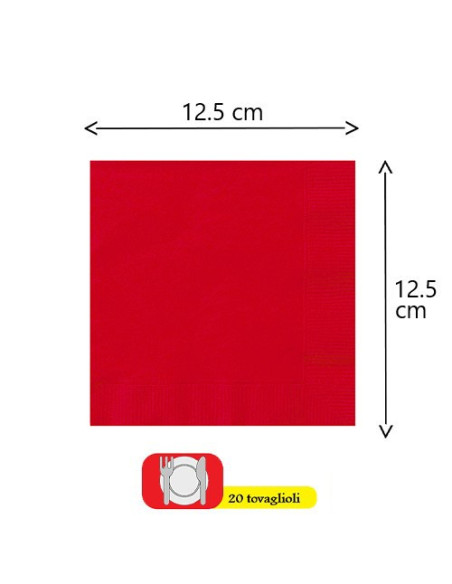 Rosso - Tovaglioli di carta da buffet 25x25 cm