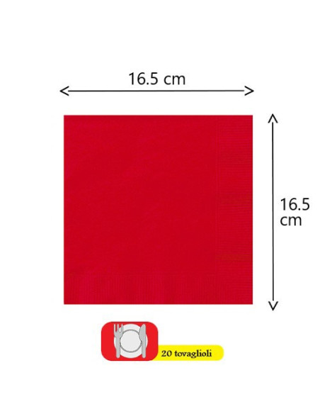 Rosso Tovaglioli di carta 33x33 cm