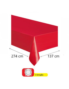 Rosso - Tovaglia di plastica 137x274 cm 2